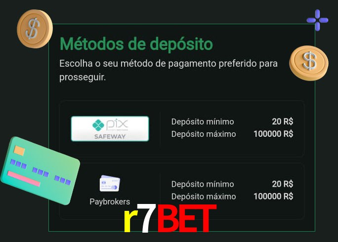 O cassino r7bet oferece uma grande variedade de métodos de pagamento